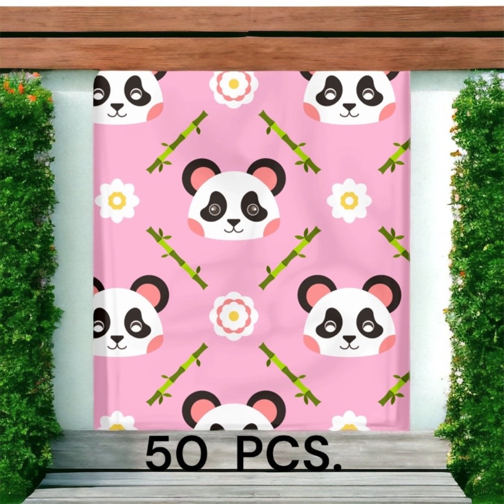 50 10X13 Poly Mailers, Pink Panda, Shipping Envelopes, PRICE IS FIRM Clearance - Picture 2 of 4
